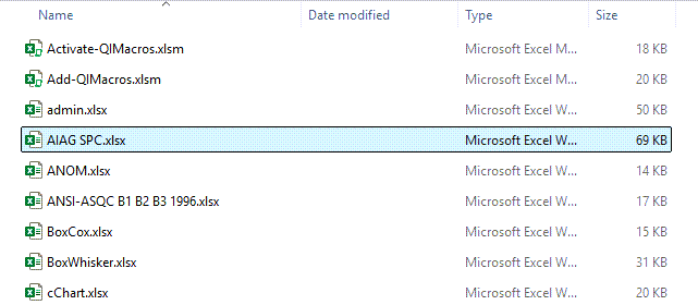 QIMacros Six Sigma Test Data