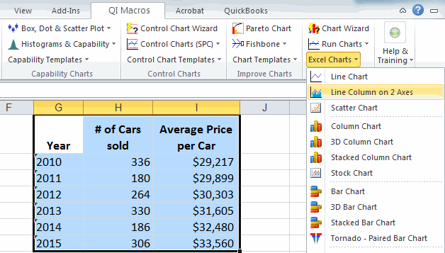 combination stacked bar chart and scatter chart excel