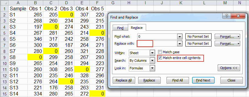 search for blanks in excel for mac