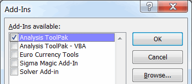 excel data analysis toolpak install