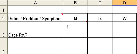 Excel Checksheet with stroke tally
