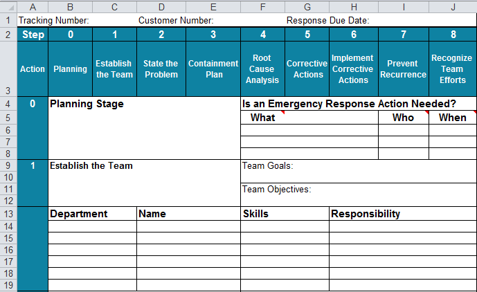8D Report Template in Excel | Eight Disciplines Report