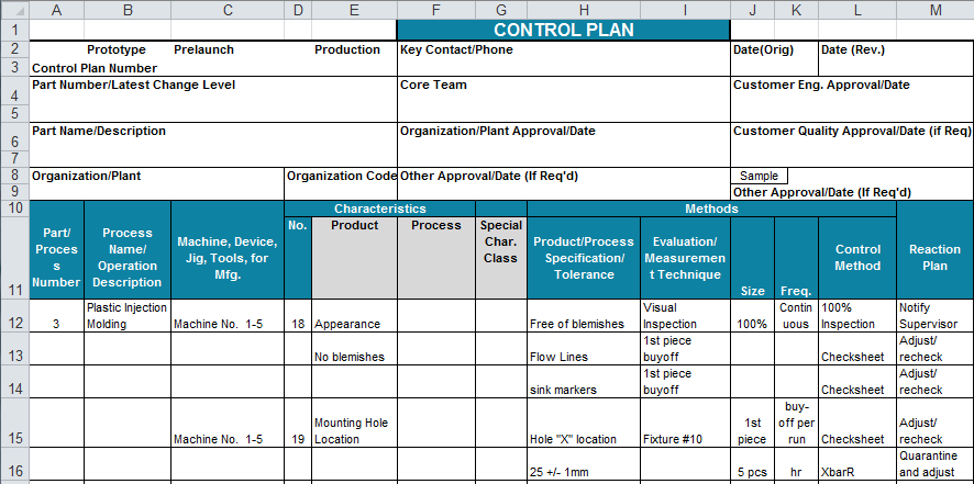 excel test plan template