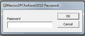 Excel Prompts for QI Macros Addin Password